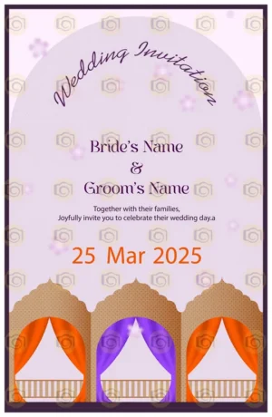 Modern Wedding Card Template With Minimalist Style And Vibrant Color Palette